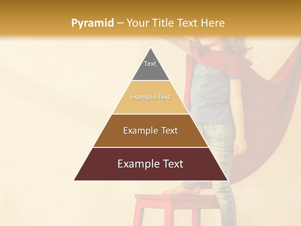 A Little Girl Sitting On A Chair With A Red Cape PowerPoint Template