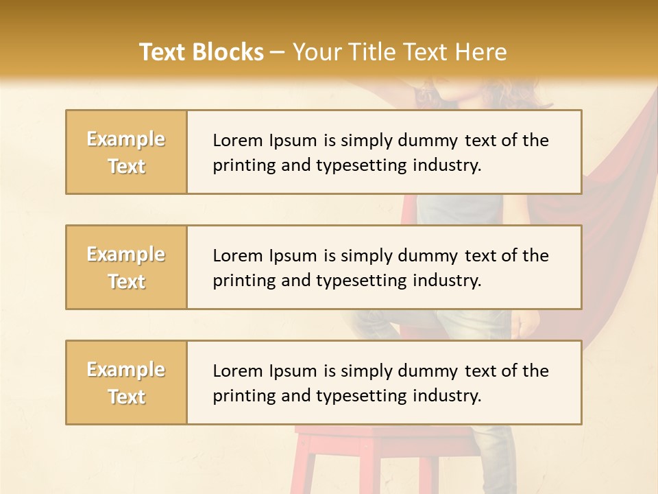 A Little Girl Sitting On A Chair With A Red Cape PowerPoint Template