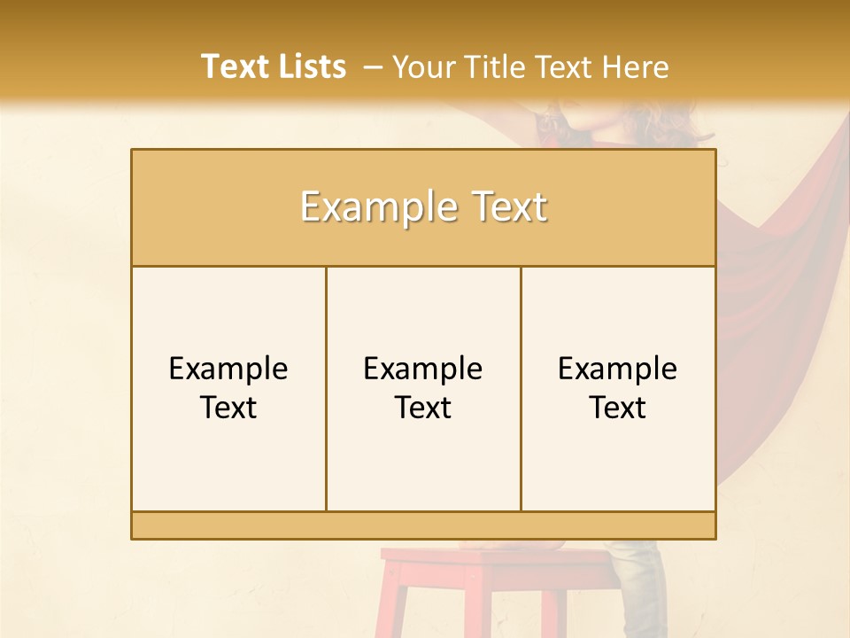 A Little Girl Sitting On A Chair With A Red Cape PowerPoint Template