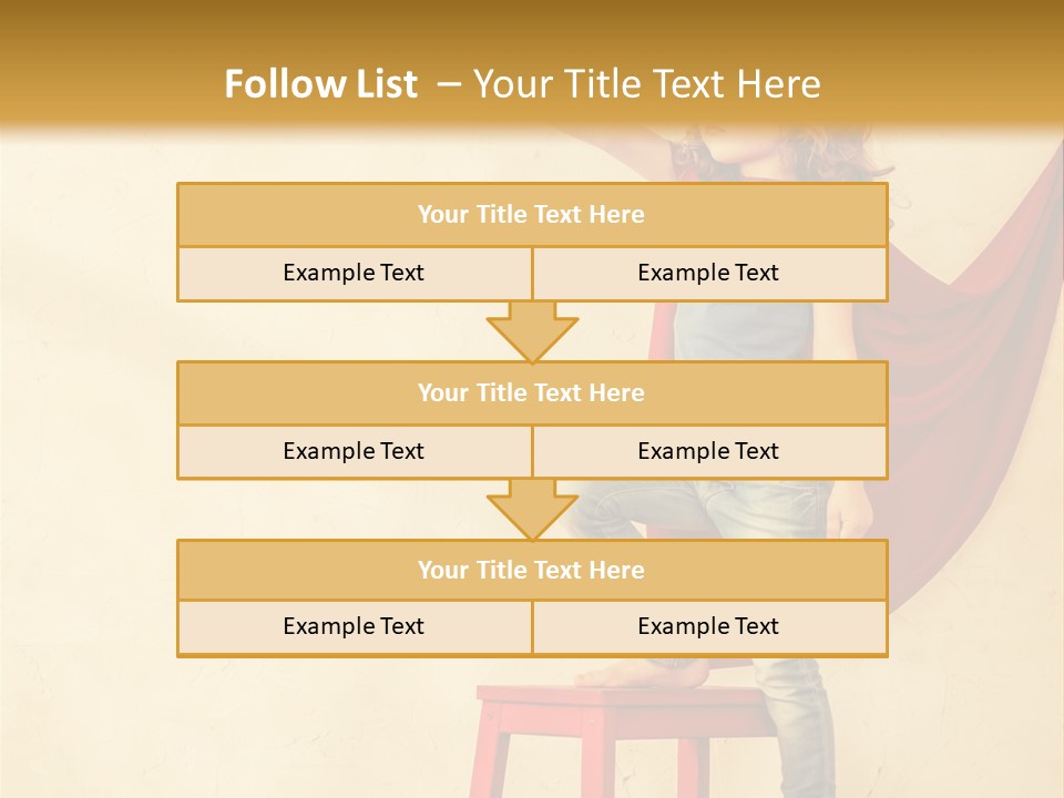 A Little Girl Sitting On A Chair With A Red Cape PowerPoint Template