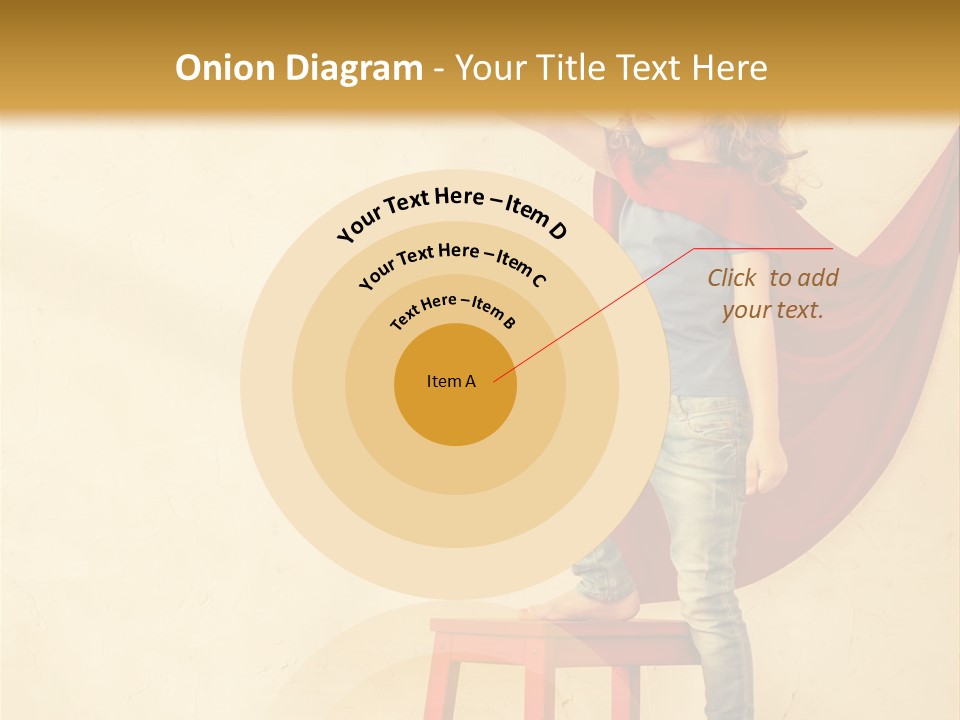 A Little Girl Sitting On A Chair With A Red Cape PowerPoint Template