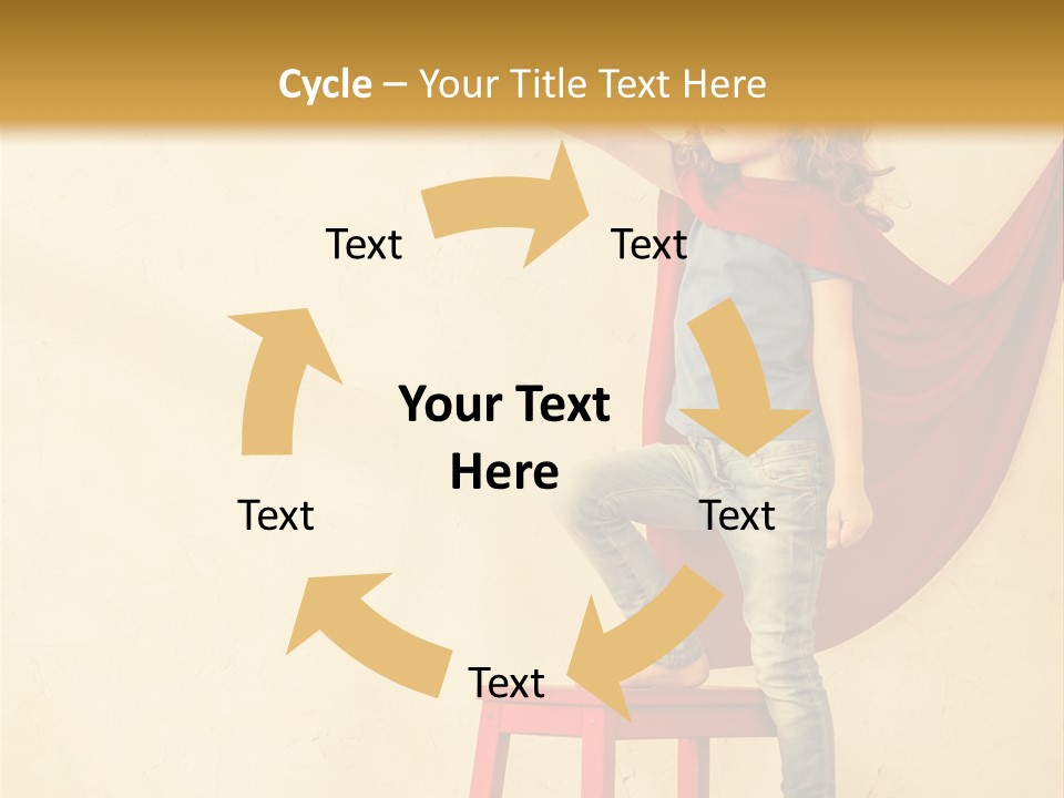 A Little Girl Sitting On A Chair With A Red Cape PowerPoint Template