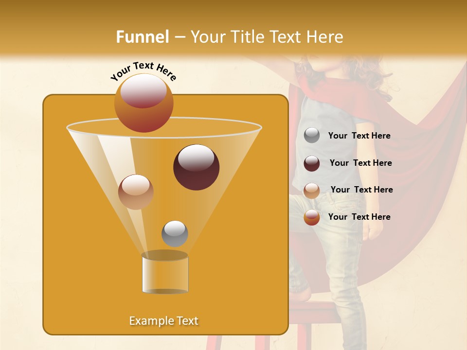 A Little Girl Sitting On A Chair With A Red Cape PowerPoint Template