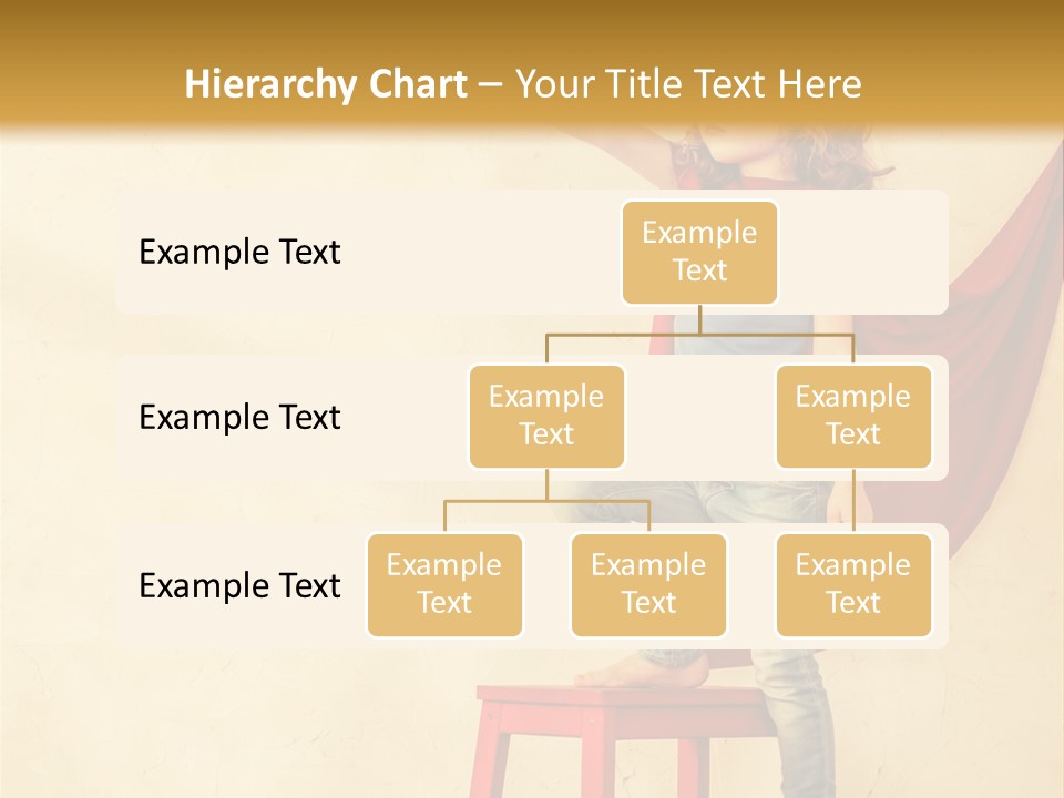 A Little Girl Sitting On A Chair With A Red Cape PowerPoint Template