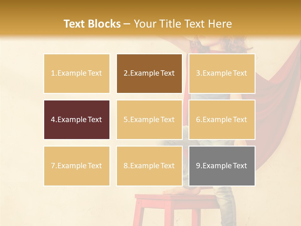 A Little Girl Sitting On A Chair With A Red Cape PowerPoint Template