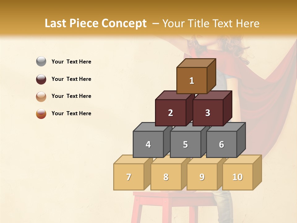 A Little Girl Sitting On A Chair With A Red Cape PowerPoint Template