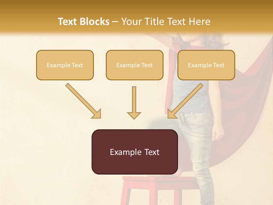 A Little Girl Sitting On A Chair With A Red Cape PowerPoint Template