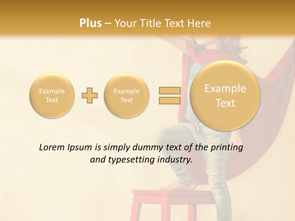 A Little Girl Sitting On A Chair With A Red Cape PowerPoint Template