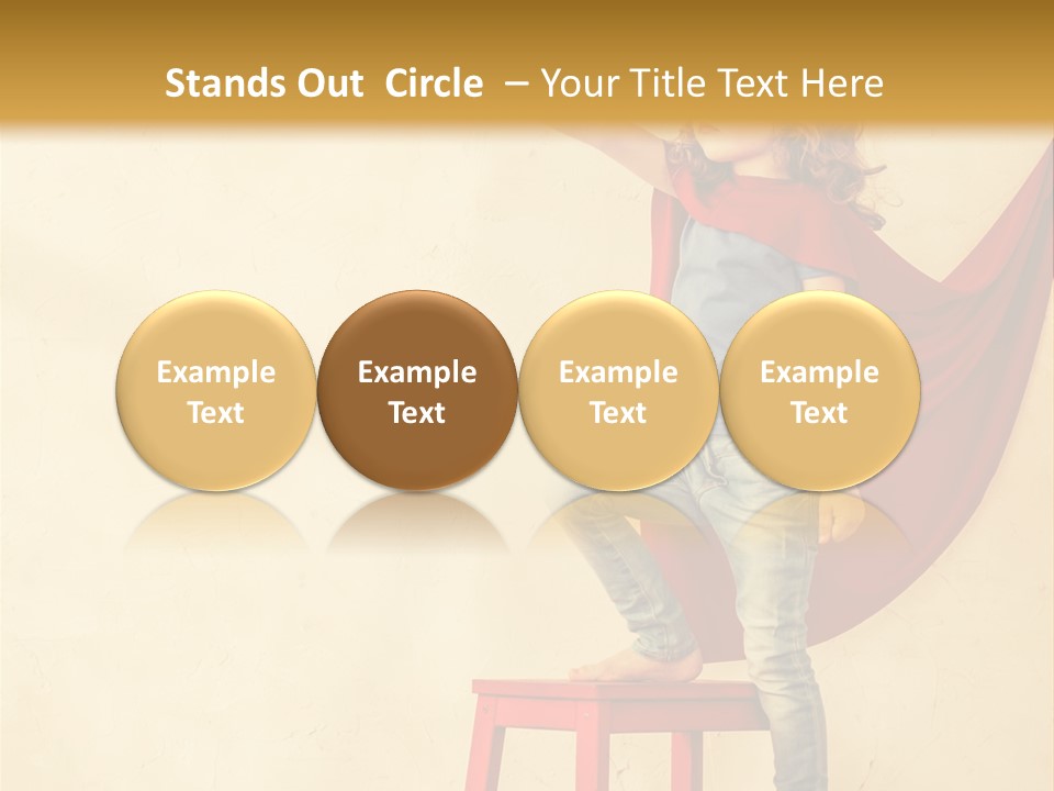 A Little Girl Sitting On A Chair With A Red Cape PowerPoint Template