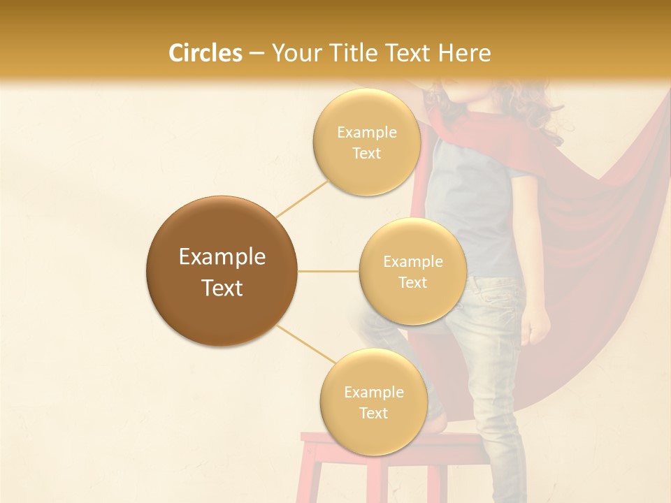 A Little Girl Sitting On A Chair With A Red Cape PowerPoint Template