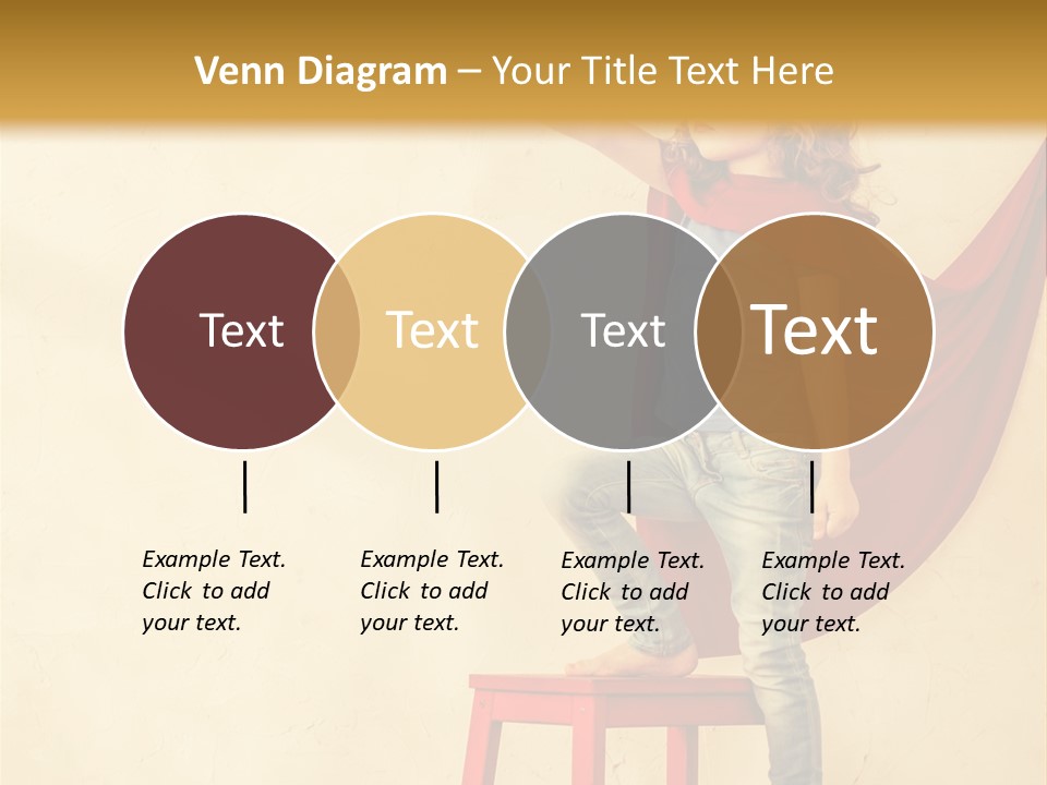 A Little Girl Sitting On A Chair With A Red Cape PowerPoint Template