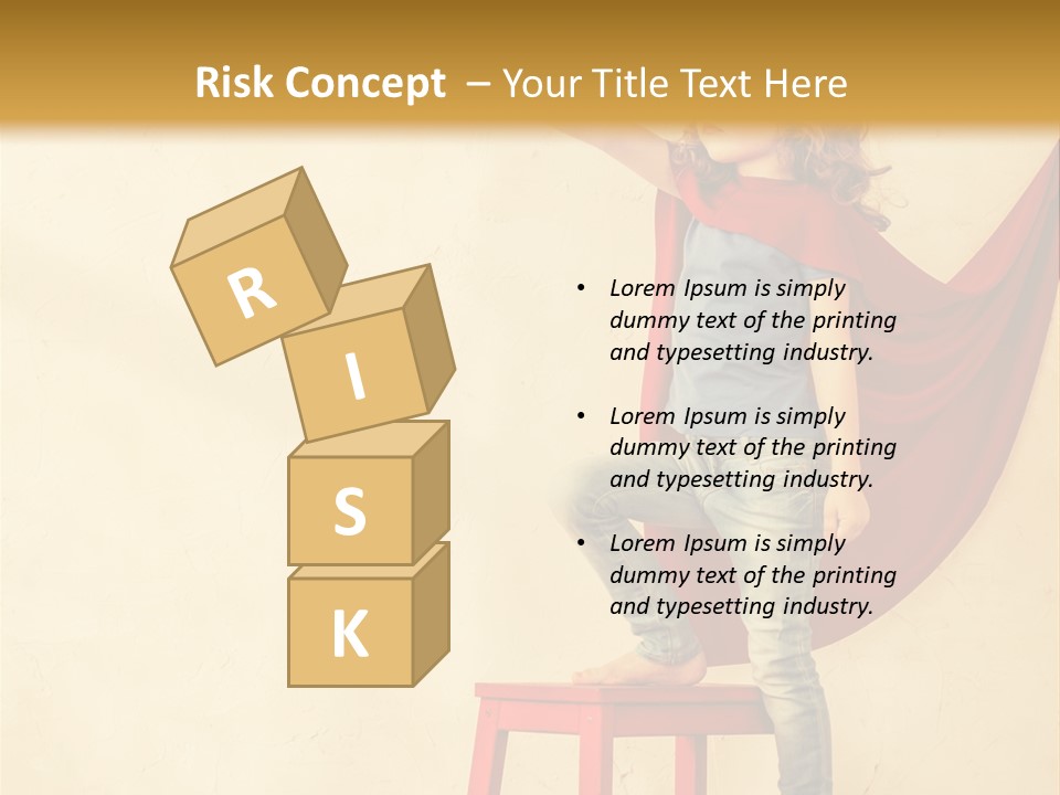 A Little Girl Sitting On A Chair With A Red Cape PowerPoint Template