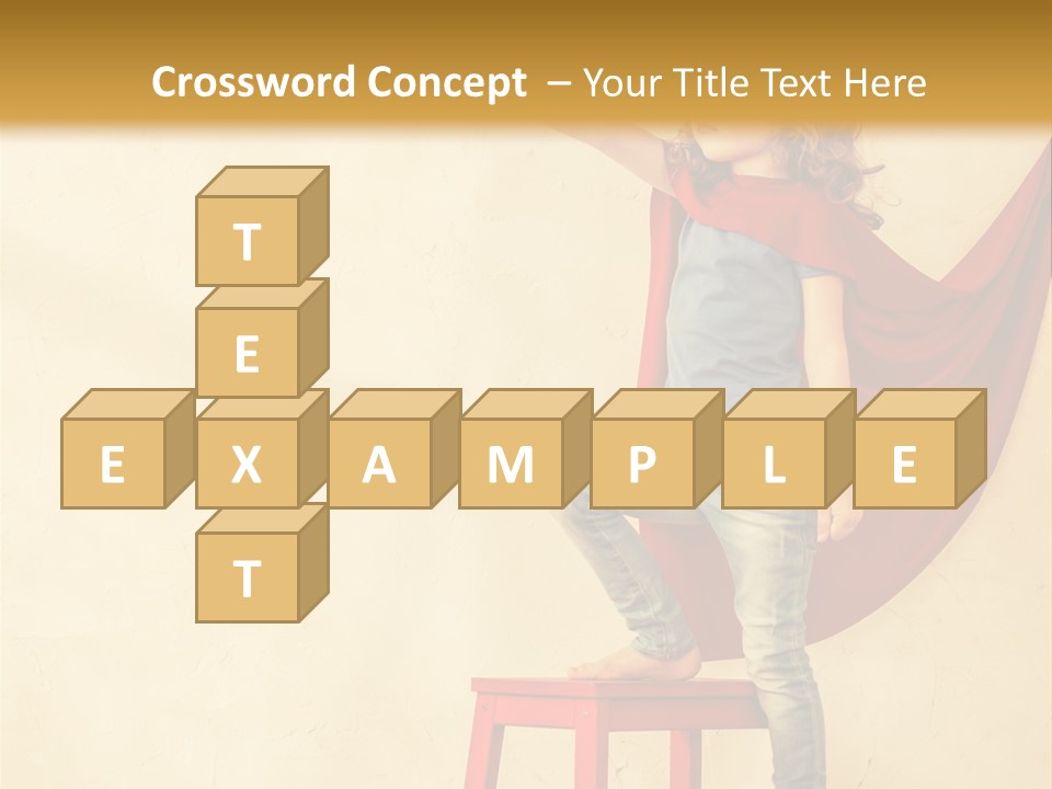 A Little Girl Sitting On A Chair With A Red Cape PowerPoint Template