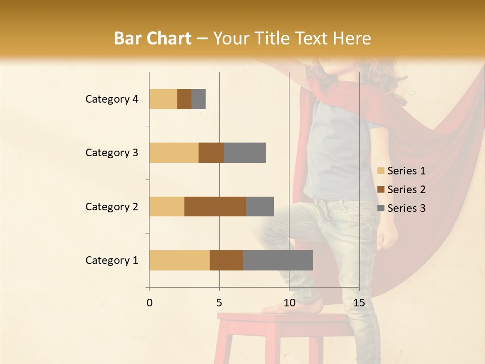 A Little Girl Sitting On A Chair With A Red Cape PowerPoint Template