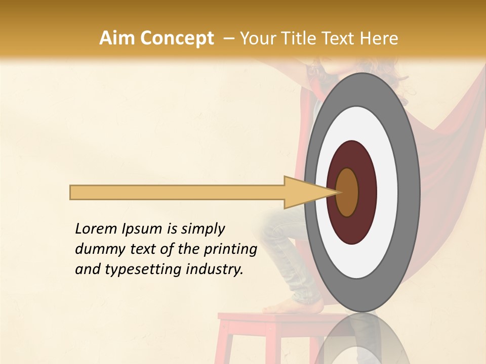 A Little Girl Sitting On A Chair With A Red Cape PowerPoint Template