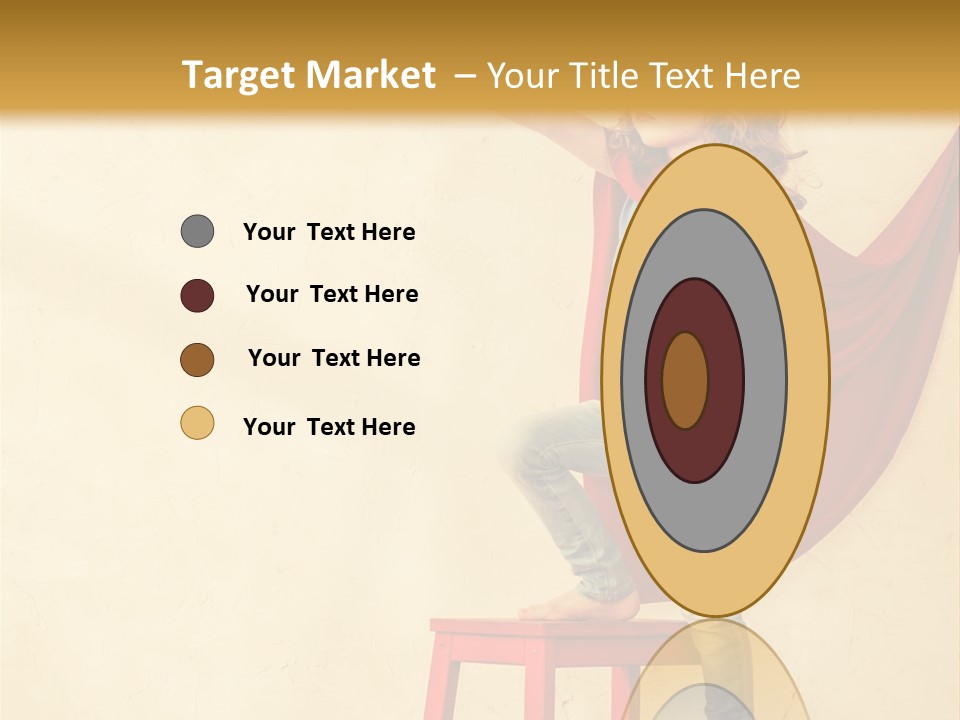 A Little Girl Sitting On A Chair With A Red Cape PowerPoint Template