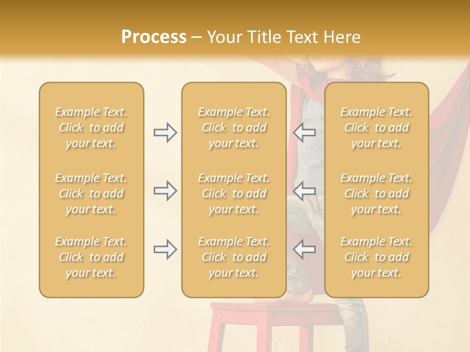 A Little Girl Sitting On A Chair With A Red Cape PowerPoint Template