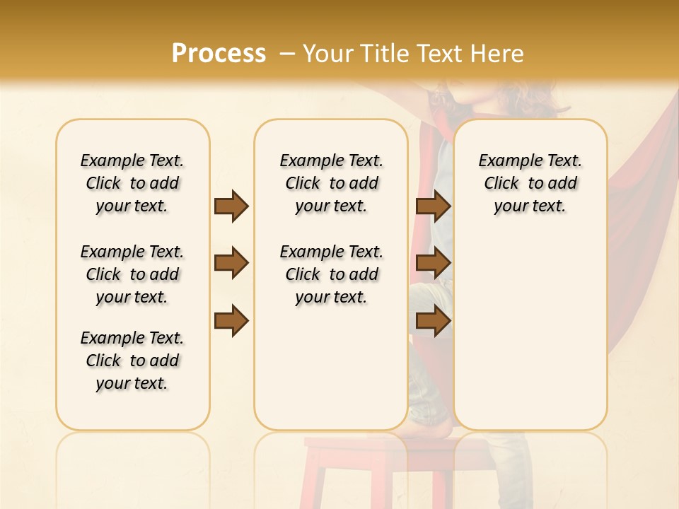 A Little Girl Sitting On A Chair With A Red Cape PowerPoint Template