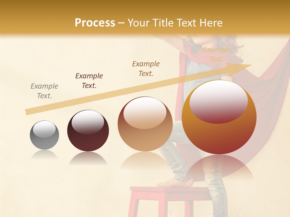 A Little Girl Sitting On A Chair With A Red Cape PowerPoint Template