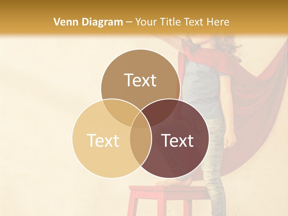 A Little Girl Sitting On A Chair With A Red Cape PowerPoint Template