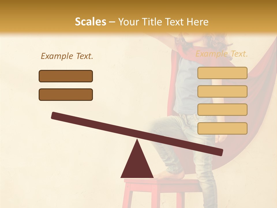 A Little Girl Sitting On A Chair With A Red Cape PowerPoint Template