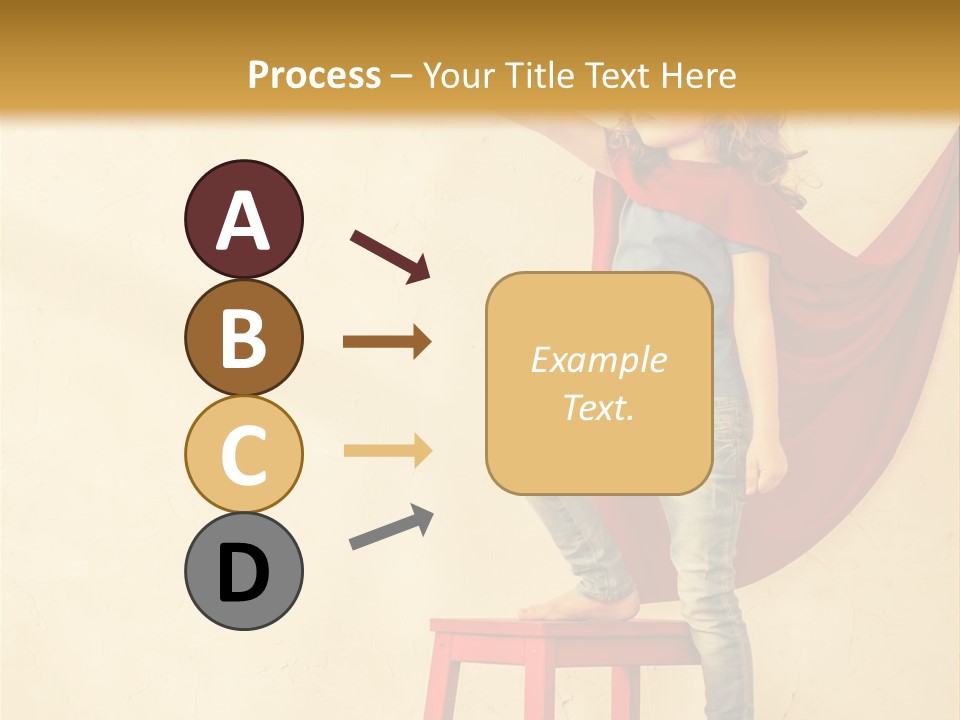 A Little Girl Sitting On A Chair With A Red Cape PowerPoint Template