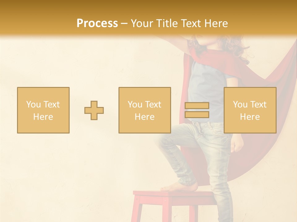 A Little Girl Sitting On A Chair With A Red Cape PowerPoint Template