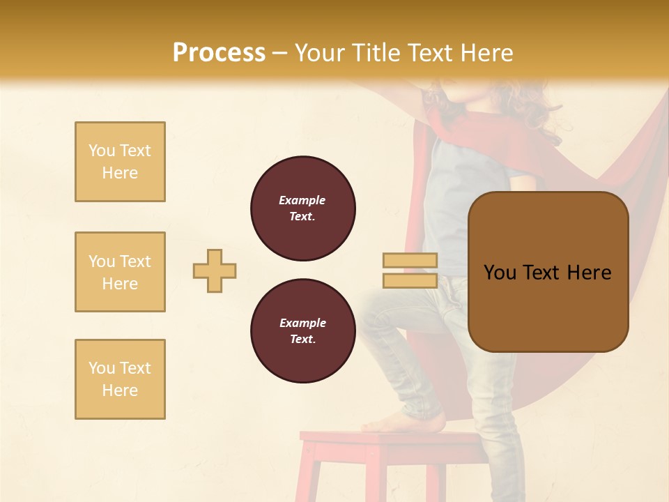 A Little Girl Sitting On A Chair With A Red Cape PowerPoint Template