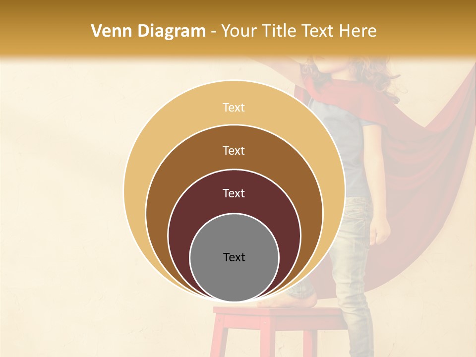 A Little Girl Sitting On A Chair With A Red Cape PowerPoint Template