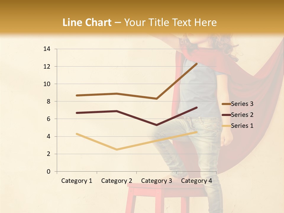 A Little Girl Sitting On A Chair With A Red Cape PowerPoint Template