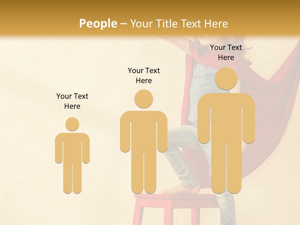 A Little Girl Sitting On A Chair With A Red Cape PowerPoint Template