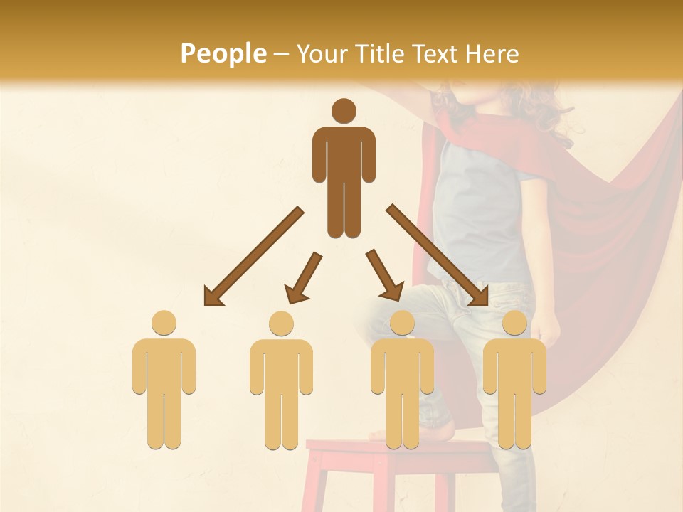 A Little Girl Sitting On A Chair With A Red Cape PowerPoint Template