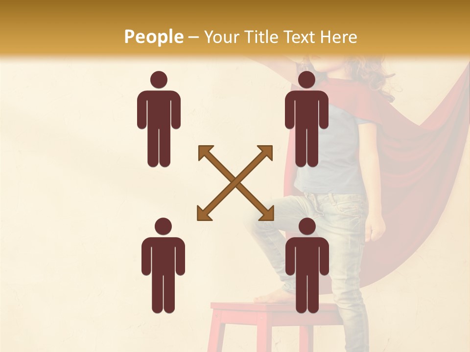 A Little Girl Sitting On A Chair With A Red Cape PowerPoint Template