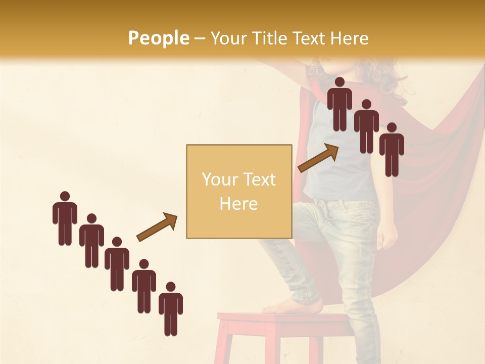 A Little Girl Sitting On A Chair With A Red Cape PowerPoint Template