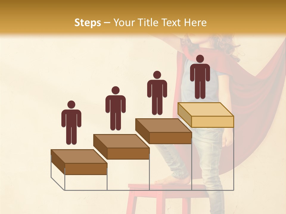 A Little Girl Sitting On A Chair With A Red Cape PowerPoint Template