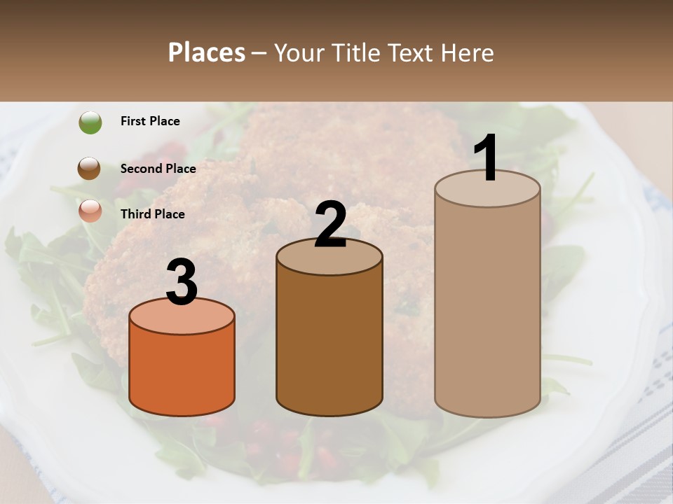 A White Plate Topped With Crab Cakes And Greens PowerPoint Template