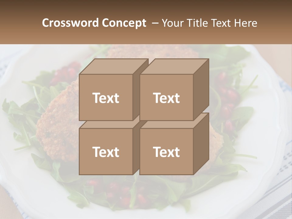 A White Plate Topped With Crab Cakes And Greens PowerPoint Template