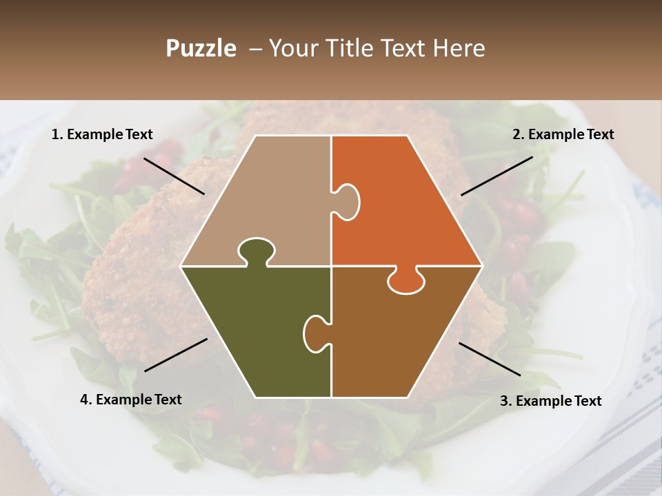 A White Plate Topped With Crab Cakes And Greens PowerPoint Template