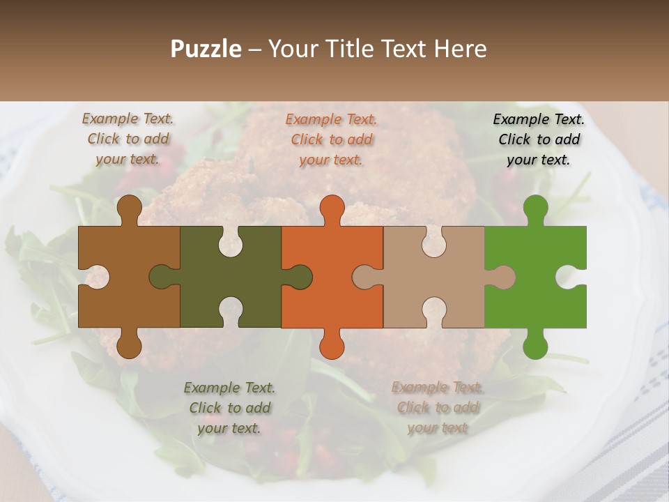 A White Plate Topped With Crab Cakes And Greens PowerPoint Template