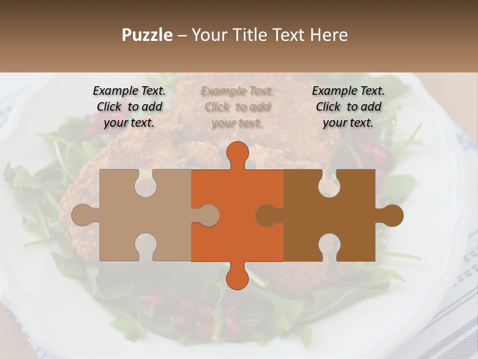 A White Plate Topped With Crab Cakes And Greens PowerPoint Template