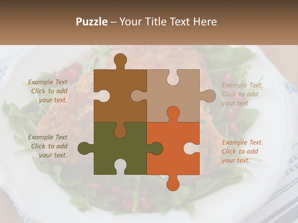 A White Plate Topped With Crab Cakes And Greens PowerPoint Template