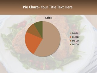 A White Plate Topped With Crab Cakes And Greens PowerPoint Template
