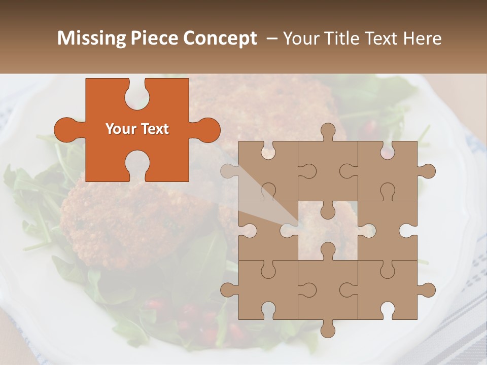 A White Plate Topped With Crab Cakes And Greens PowerPoint Template