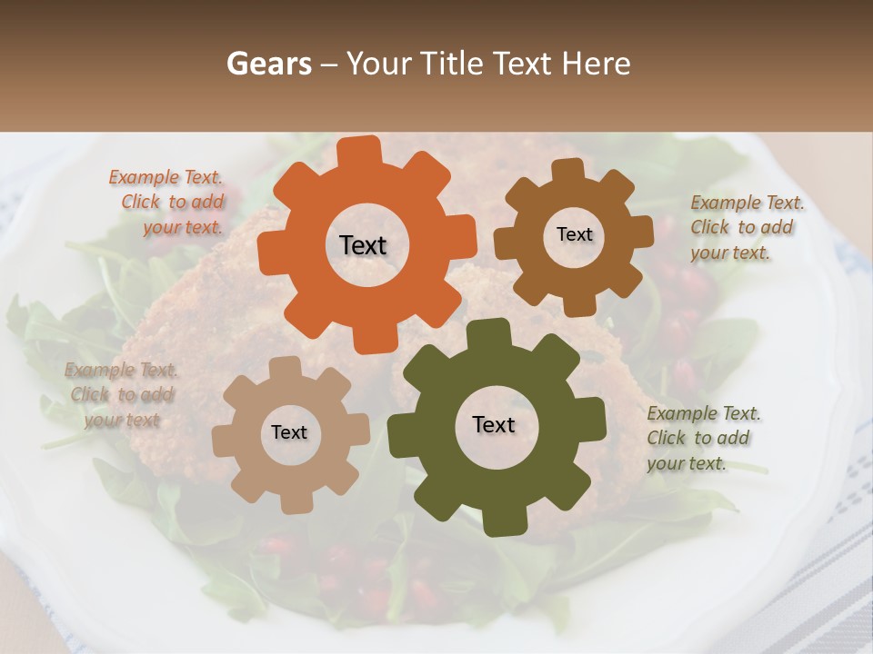 A White Plate Topped With Crab Cakes And Greens PowerPoint Template