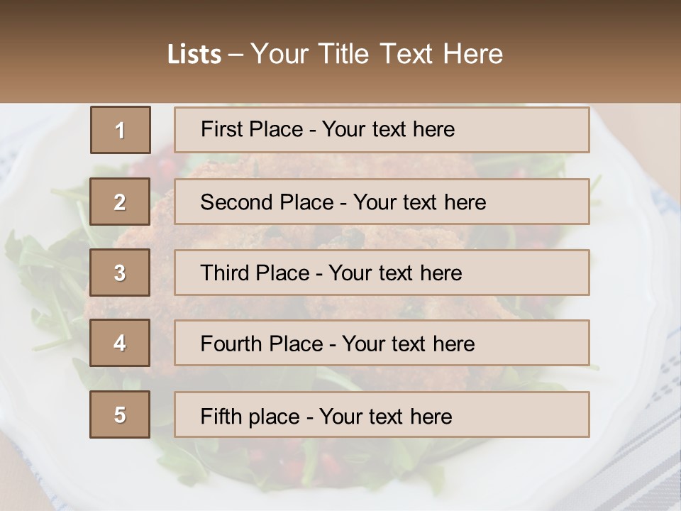 A White Plate Topped With Crab Cakes And Greens PowerPoint Template