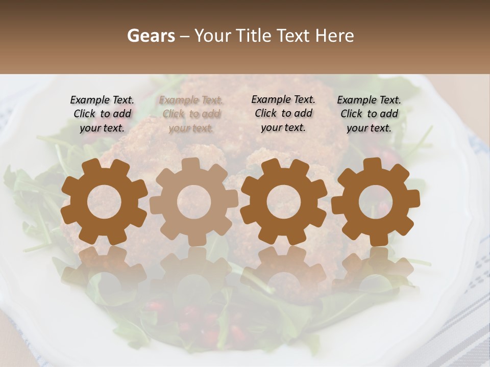 A White Plate Topped With Crab Cakes And Greens PowerPoint Template
