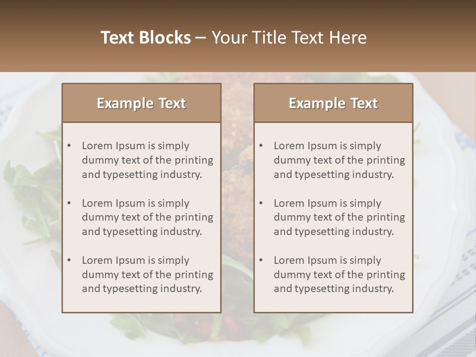 A White Plate Topped With Crab Cakes And Greens PowerPoint Template