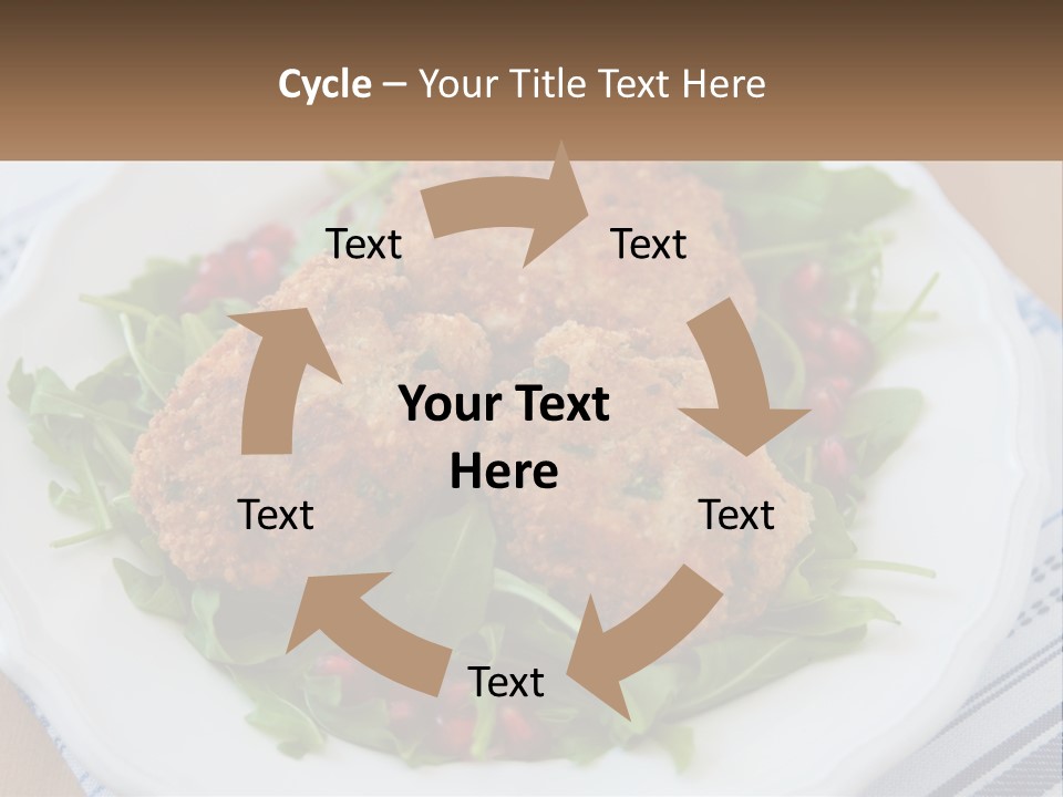 A White Plate Topped With Crab Cakes And Greens PowerPoint Template