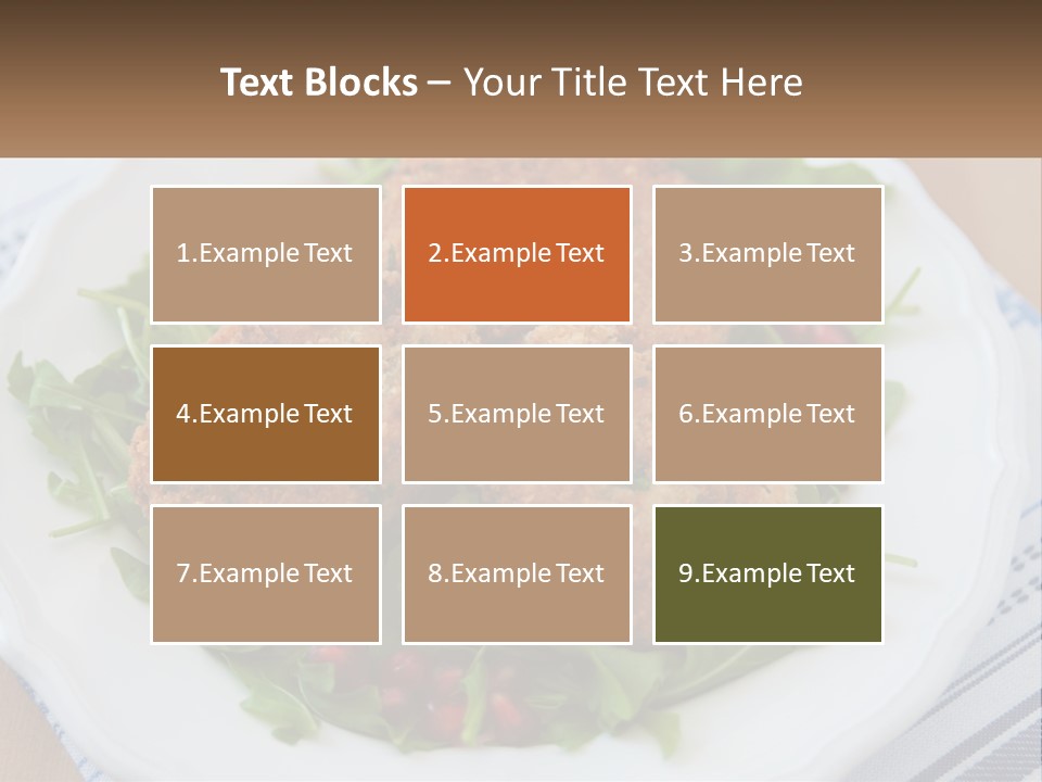 A White Plate Topped With Crab Cakes And Greens PowerPoint Template