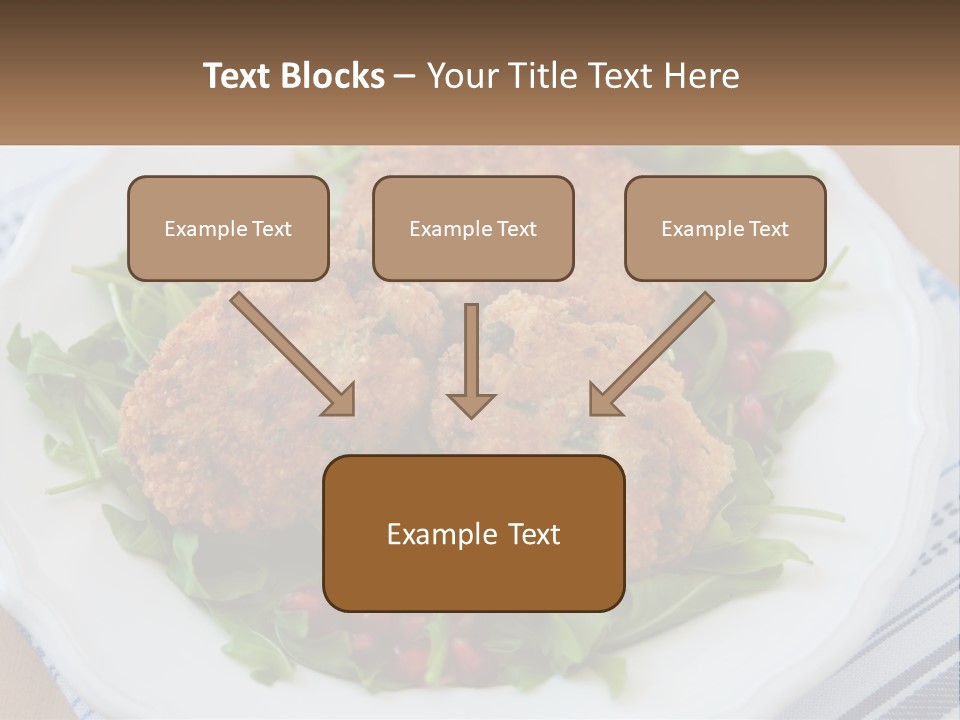 A White Plate Topped With Crab Cakes And Greens PowerPoint Template